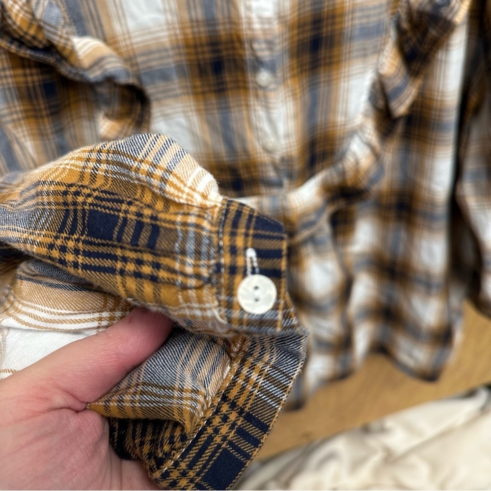 Suzanne Betro women’s brown plaid ruffle front blouse shirt 2x Western - Picture 5 of 6